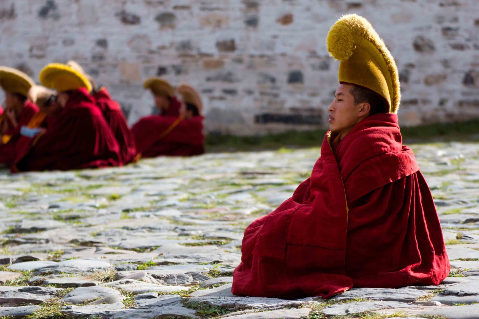 Monks at at ceremony, Labrang Monastery, Xiahe, China